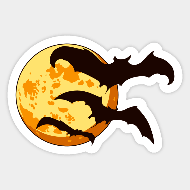 Bats and Moon Sticker by giantplayful